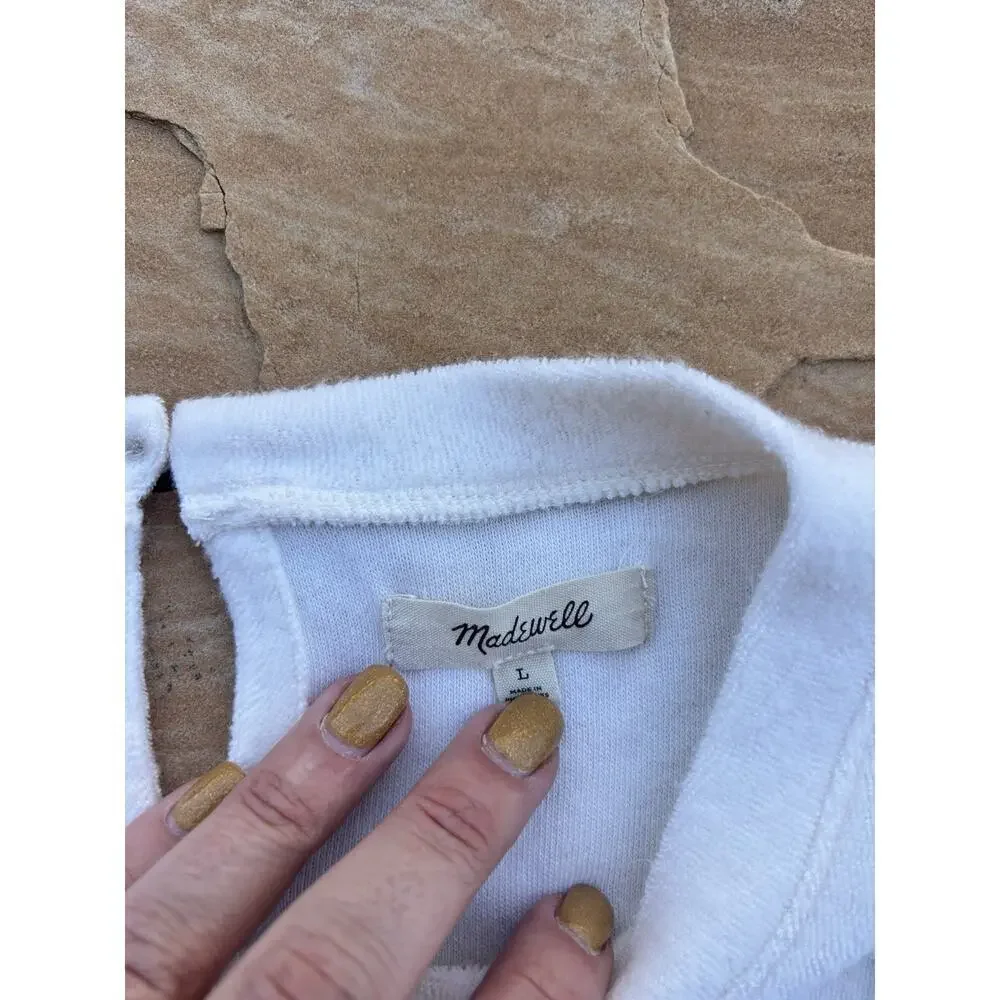 Madewell Brushed Puff Sleeve Top Woman Size Large CR